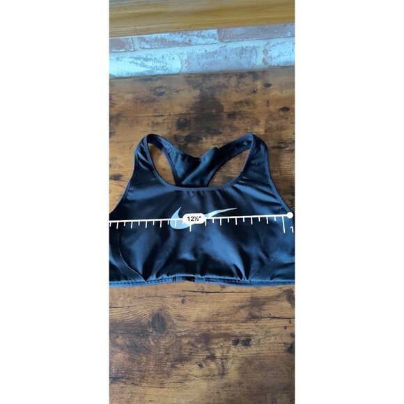 Nike Womens Black Sports Bra With White Swoosh Logo Small - Picture 11 of 11